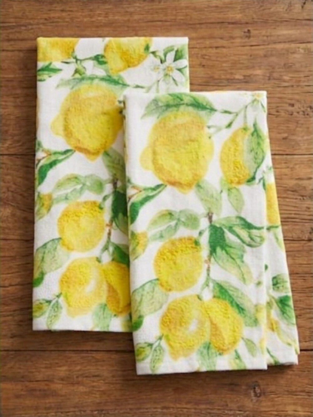Ralph Lauren Lemon Print Kitchen Towels - Yellow & Green